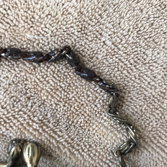 Brown Mesh Clutch with Metal Frame - Picture 3 of 5